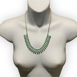 Modern?Rhinestone Crystal W/Mint Green Faux Stones